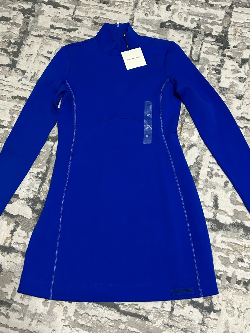Calvin Klein Royal Blue Long Sleeve Knit Dress